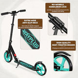 Kick Scooter for Ages 6+,Kid, Teens & Adults. Max Load 240 LBS. Foldable, Lightweight, 8IN Big Wheels for Kids, Teen and Adults, 4 Adjustable Levels. Bearing ABEC9