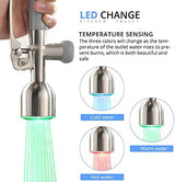 Fapully Commercial Single Handle Pull Down Sprayer Brushed Nickel Kitchen Faucet, Kitchen Sink Faucet with LED Light