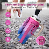 linmaya Water Bottle Carrier Bag with Phone Pocket for Stanley Cup 40/30oz,Insulated Neoprene Water Bottle Holder Cross-boday Bag with Adjustable Shoulder & Handheld Strap Stanley Cup Accessories