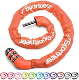 Sportneer Bike Lock: 5 Digit Combination High Security Anti Theft Bike Chain Lock - 3.2/3.6/4ft Heavy Duty Keyless Bicycle Lock for Bike, Motorcycle, Scooter, Door & Gate - 4/6mm Thick, Easy to Use