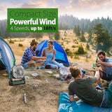 20000mAh Camping Fan, Rechargeable Portable Fan with 400 Lumes Light, 360° Rotatable Hook, 270° Pivot, 4 Speeds, 58Hrs Battery Powered for Tent Car Trip Outdoor BBQ Hurricane Power Outages