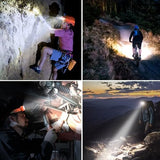 Headlamp Flashlight, 2-Pack Super Bright LED Rechargeable Headlight - Spotlight&Floodlight Combination,Sensor Control, 8 Modes,IPX5 Waterproof, 20+Hrs Runtime for Camping-Orange