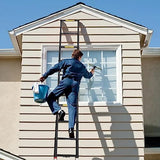 BOCOM 14.5 FT Aluminum Telescoping Ladder, Lightweight Multi-Purpose Collapsible Extension with 2 Triangle Stabilizers, Heavy Duty 330 lbs Max Capacity, Ideal for Home, RV, and Outdoor Work Black