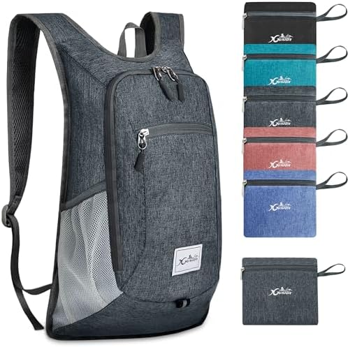 Lightweight 10L Foldable Travel Backpack - Packable Camping & Hiking Daypack for Women & Men (Dark Grey)