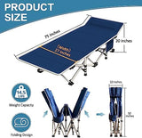 2 Pack Camping Cot with Mattress Comfortable Cots for Sleeping Camping Bed Heavy Duty Folding Cot with Carry Bag for Adults Kids Outdoor Home Guest Bed