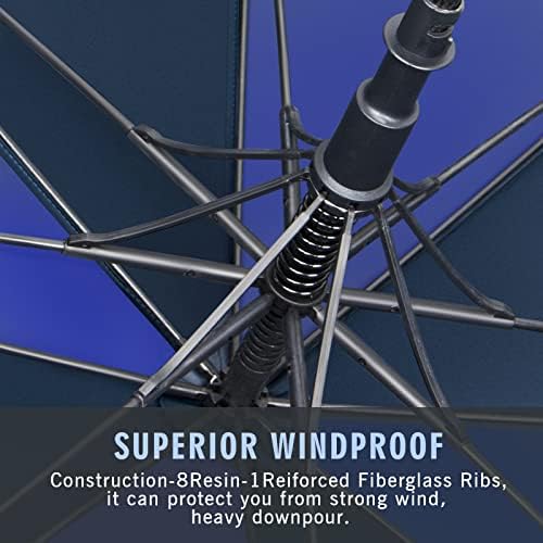 ZOMAKE Automatic Open Extra Large Golf Umbrella 51/54/62/68 Inch, Double Canopy Vented Windproof Oversize Stick Umbrellas for Rain