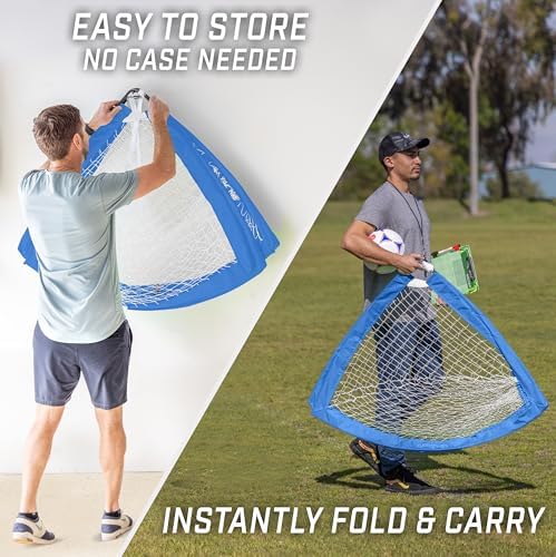 GoSports Portable Soccer Goals for Kids - 13 Color Options - Choose 4 x 3 ft or 6 x 4 ft - Team Tone Pop Up Nets for Backyard