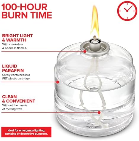 100 Hour Candle Pack of 6, Emergency Candles for Power Outages, Hurricane Storm Survival, and Camping, Liquid Long Burning Candles, Bulk Emergency Candle Supplies