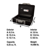 SentrySafe Fireproof Safe Box with Key Lock, Chest Safe with Carrying Handle to Secure Money, Jewelry, Documents, 0.25 Cubic Feet, 6.3 x 15.3 x 12.1 Inches, 1160
