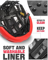 VICTGOAL Bike Helmet with USB Rechargeable Rear Light Detachable Magnetic Goggles Removable Sun Visor Mountain & Road Bicycle Helmets for Men Women Adult Cycling Helmets