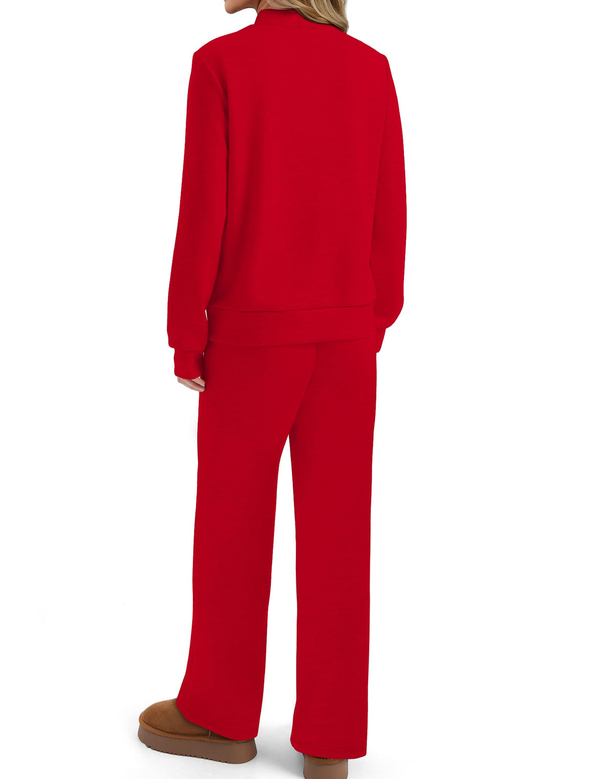 Sampeel Family Christmas Pajamas Matching Sets Winter Clothing for Women Lounge Sets for Women Christmas Sweatshirts Shirts Outfits Fashion Clothing Workout Hoodies Plus Size Red