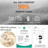 Merino Wool Ankle Socks, Men's Women's 90% Wool Athletic Thin Running Moisture Wicking Socks, 3 Pairs