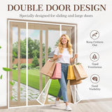 Yotache White Magnetic Screen Door Fit 72" x 80" Doors, Screen Size 74" x 81" Double Door Net Curtain for Sliding Door