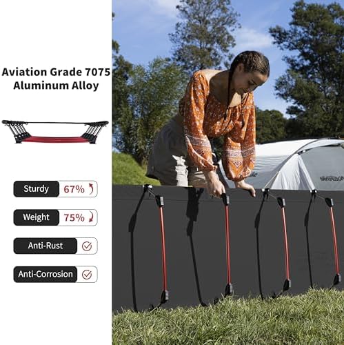 Naturehike GreenWild Camping Cot, Ultralight Folding Backpacking Cot, 60-Second Easy Set-Up, Supports 330lbs, Portable Camping Bed for Adults for Camping Hiking Travel Home