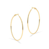 PAVOI Hoop Earrings for Women, 925 Silver, Yellow Gold, Size 60 Millimeters