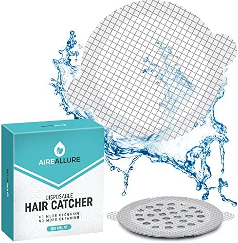 100 Pack, Disposable Shower Drain Hair Catcher Mesh Stickers
