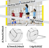 SmileBelle Sterling Silver Sports Earrings, Hypoallergenic Volleyball Earrings, Soccer, Basketball Jewelry Baseball Golf Stud for Women Mom as Sports Fan Senior Night Gift Teen Stuff Accessories