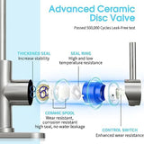 CREA Bar Sink Faucet, Bathroom Kitchen Faucet Brushed Nickel Pre Wet Small Mini Kitchen Bath Utility Marine Faucet Single Hole Stainless Steel Farmhouse Vanity Lavatory Faucets Outdoor