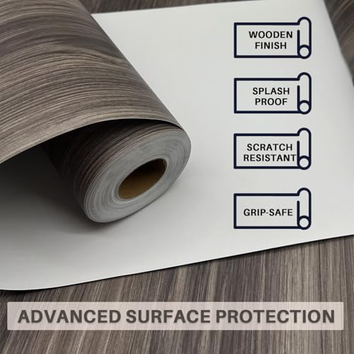 Wood Grain Peel and Stick Floor Tiles – 11.8” Width, Full Roll Length of 118" – Versatile Design for Any Space, Self Adhesive Vinyl Flooring, Waterproof and Non-Slip Features