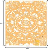 110''×118'' Extra Large Sandproof Beach Blanket 4-8 Adults, Waterproof Foldable Picnic Blankets with 4 Stakes & 4 Pockets, Lightweight Boho Outdoor Beach Mat for Travel, Camping, Hiking