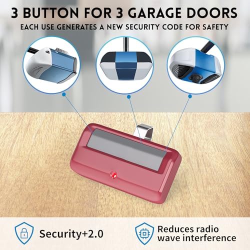 2 for Chamberlain Craftsman Garage Door Opener Remote 891LM 971LM Universal,Red