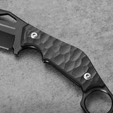 Survival Knife SEAL-FULL BLACK 9" EDC Fixed Blade Tactical Horizontal Carry Knife for Men with Kydex Sheath, 5mm Thick Stainless Steel, G10 Anti-Slip Handle, Ideal for Gifting, Full Black