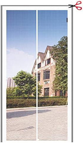 Yotache Adjustable Magnetic Screen Door Fit Doors Size Width 29"-33" Height 79"-81", Reinforced Polyester Mesh with Full Frame Hook&Loop Strip, White