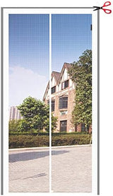 Yotache Adjustable Magnetic Screen Door Fit Doors Size Width 29"-33" Height 79"-81", Reinforced Polyester Mesh with Full Frame Hook&Loop Strip, White