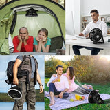 COMLIFE 10000mAh Camping Fan and LED Light - 8'' Rechargeable Battery Operated Tent for Hanging or Tabletop Use, Portable USB with Lights Car RV Outdoor Emergency Outage Hurricane, Black (F001)