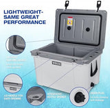 WEIZE Ultra-Light 55 Quart Hard Cooler Insulated Portable Ice Chest Box with Bottle Opener, Keeps Cold up to 8 Days for Beach, Drink, Beverage, Camping, Picnic, Fishing, Boat, Barbecue, White