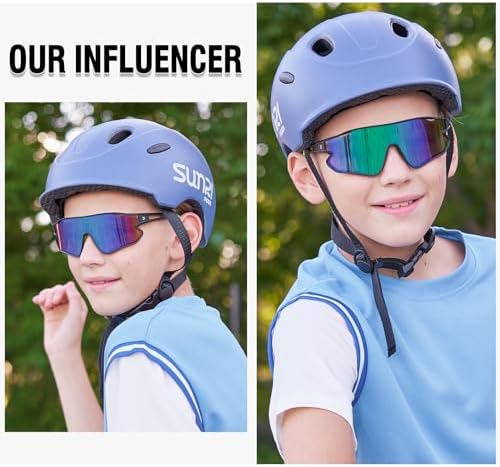 DUCO Kids Sunglasses Youth Baseball Sun Glasses Lightweight TR90 Frame UV400 Sports Cycling Shades for Boys Girls DK268