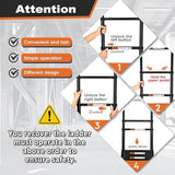 Telescoping Ladder, SocTone 12.5 FT Aluminum Lightweight Extension Ladder with 2 Triangle Stabilizers, Heavy Duty 330lbs Max Capacity, Collapsible Ladder with Hooks for RV or Outdoor Work