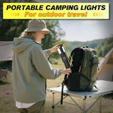 Telescopic Camping Lights with Stand, 5000LM Rechargeable LED Flashlight, 9 Color Modes, Collapsible Tent Lantern with Reflective Strips, Magnetic Base for Power Outages, Camping & Emergency