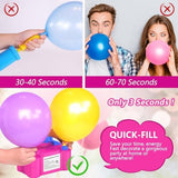 IDAODAN Electric Balloon Pump, Portable Electric Balloon Blower Machine Balloon Air Pump Dual Nozzle Rose Red 110V 600W Balloon Inflator for Party Decorations