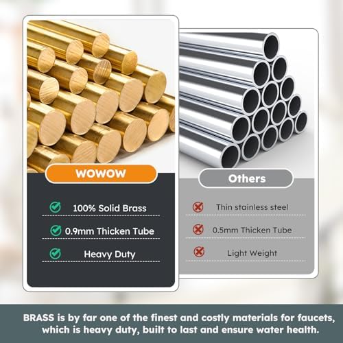 WOWOW Pot Filler Faucet Brushed Nickel, Brass Pot Filler Wall Mount Kitchen Stove Faucet with Double Joint Swing Arms