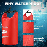 Emergency First Aid Kit for Boating & Marine Safety Waterproof Medical Supplies with Roll Top Design for Fishing, Kayaking Red