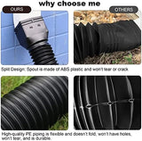 11.5ft Long Gutter Downspout Extensions Flexible, Drain Downspout Extender, Down Spout Drain Extender, Gutter Connector Rainwater Drainage, Extendable from 2.6ft to 11.5ft(Black)