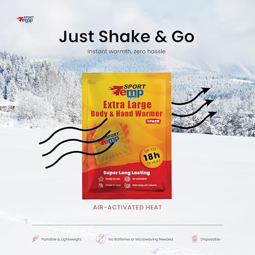Hand Warmers - Up to 11 Hours of Heat, Super Long Lasting - Easy, All Natural - Air Activated, for Body, Hands & Toes - Odorless Hot Hand Warmer - Sport Temp