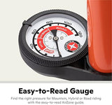 Schwinn Basic and Air Center Floor Bike Pump, Up to 120 Max PSI, Dual Head Fits Schrader and Presta Valve Types, Easy-to-Carry Portable and Convenient Design, Bicycle Essentials for Easy Road Riding