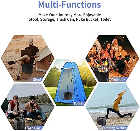 Portable Toilet for Camping, Potty Adults, Porta Travel Commode Bucket Car, Travel, Outdoor, Hiking, Backpack, Trips, Tent, Boat, Beach, Traffic Jam, Home