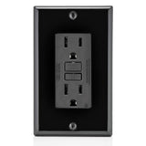 Leviton GFCI Outlet, 15 Amp, Self Test, Non Tamper-Resistant with LED Indicator Light, Protection from Electric Shock and Electrocution, GFNT1-E, Black