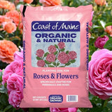 Coast of Maine Organic & Natural Planting Soil for Roses & Flowers - Premium Garden Soil w/Composted Manure, Sphagnum Peat Moss for Multi Use In Ground & Containers - Enhanced Drainage (20 Qt)