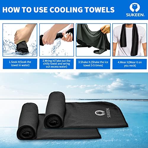 Sueken 4 Pack Cooling Towel - 40"x12", Soft Breathable Chilly Microfiber Towel for Yoga, Sports & More Activities