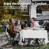 High Back Camping Chair - 600 LBS Capacity Oversized Camping Chair with Comfortable Backrest & Headrest, Quick Setup - Compact Folding Chair for Indoor/Outdoor Use - Black