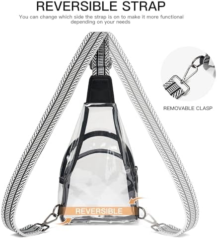 Clear bags Stadium Approved Crossbody Sling Bag Fanny Pack Backpack Purses for Women Men Belt bag for stadium events