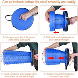 Boreeman Upgraded Folding Stool Lightweight Yet More Sturdy with Load Capacity 400lbs Portable Collapsible Stool for Camping Fishing Hiking BBQ (All Blue)