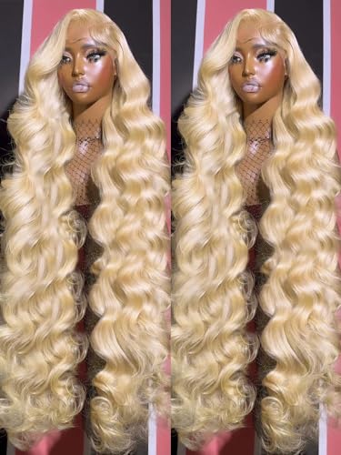 Fayniss 30 Inch 613 Blonde Wig Human Hair 180% Density 13x6 Body Wave Lace Front Wigs Human Hair Glueless Wigs Human Hair Pre Plucked With Baby Hair (30 inch, 613 Blonde Wig)