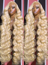 Fayniss 30 Inch 613 Blonde Wig Human Hair 180% Density 13x6 Body Wave Lace Front Wigs Human Hair Glueless Wigs Human Hair Pre Plucked With Baby Hair (30 inch, 613 Blonde Wig)
