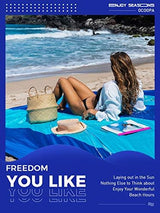 OCOOPA Extra Large Beach Blanket, Sand Free, Large Oversized Camping Mat, Comfortable Parachute Nylon, Cozy& Chic, Compact& Light, 4 Stakes&1 Travel Bag, S09
