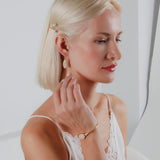 Faux Opal Druzy Drop Dangles, Gold Tone Sparkly Teardrop Earrings for Women